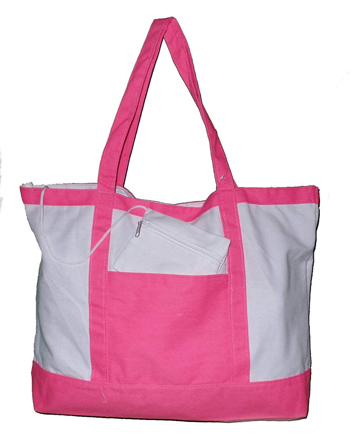 Custom Personalized 22 Inch Cotton Beach or Shopping Tote Bag (Blank, Pink) - www.bagssaleusa.com