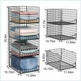 thumbnail image 2 of 4-Tier Stackable Closet Organizers and clothes Storage Shelves - Clothes Storage Bins for Jeans, Pants, and Sweaters - Wardrobe Cupboard Organizer for closet organization-Black, 2 of 9
