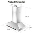 thumbnail image 6 of Brano 30-Inch Canopy Range Hood, Wall Mount, 900 CFM, 4-Speed Exhaust Fan, Stainless Steel, LED Lights, Memory Mode, 6 of 6