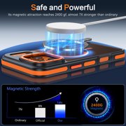 iPhone 17 Pro Max Case 6.9 - DOMAVER Magnetic Case Compatible with Mag-Safe | Translucent Matte Finish | Shockproof & Anti-Scratch Protection | for iPhone 17 Pro Max Case - Black/Orange