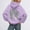 Purple, variant on QHRMKOG Women Hoodies Relaxed Fit Wing Print Hooded Sweatshirts Fashion Long Sleeve Drawstring Pullover Hoodie Winter Warm Top with Pockets White 2XL