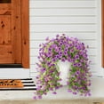 thumbnail image 6 of Artificial Hanging Flowers for Outdoors,2Pcs Fake Hanging Plant Spring Summer Decor,UV Resistant No Fade Faux Silk Eucalyptus Violet Flower for Front Door Porch Planter Home Patio Yard Garden, 6 of 10