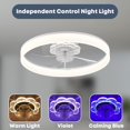 thumbnail image 2 of Ventilador de techo Fszdorj de 20" de perfil bajo con luz, control remoto y app, 2 of 7