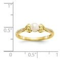 thumbnail image 3 of 10K Yellow Gold Ring Band Pearl (06) June Diamond Round Freshwater White, 3 of 5