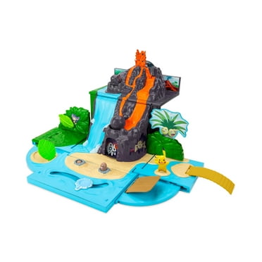 Pokémon Carry Case Volcano Playset with 2 inch Pikachu Figure and 7 Play Areas.