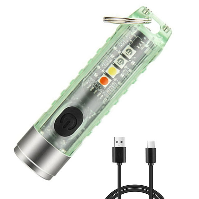Mini LED Flashlights USB Rechargeable Small Keychain Flashlight , Portable Pocket Flash Light for Daily Using, Backpacking, Camping and Hiking etc
