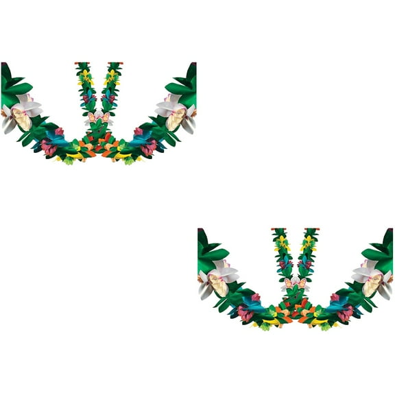 2 Pieces Happy Birthday Sign Flower Garlands Decoration Banner