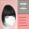 thumbnail image 2 of Clip in Bangs for Women 100% Human Hair Extensions French Bangs Flat Neat Bangs Fringe with Hairpieces Clip on Curved Bangs for Daily Wear, 2 of 7