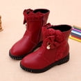 thumbnail image 5 of Qiangong Girls Boots Children Shoes Winter Plus Warm Shoes Bow Snow Boots Toddler Kids Baby Princess Butterfly Knot Shoes Leather Boots 13, 5 of 6