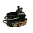 thumbnail image 3 of Showman Black Steel Bumper Spurs w/ Copper Flame Overlay, 3 of 4