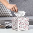 thumbnail image 6 of Gukieu Cute Rabbit Print Leather Tissue Box, PVC Waterproof Velcro Opening and Closing Square Tissue Box Holder, Suitable for Home and Office Decoration, 6 of 7