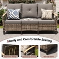 thumbnail image 5 of MRUAKA Outdoor Patio Furniture Sets, 5 Pieces Outdoor Conversation Set with Swivel Chairs, Wicker Rattan Outdoor Sectional Sofa Set with Storage Table, for Garden,Poolside,Backyard, Gray, 5 of 9