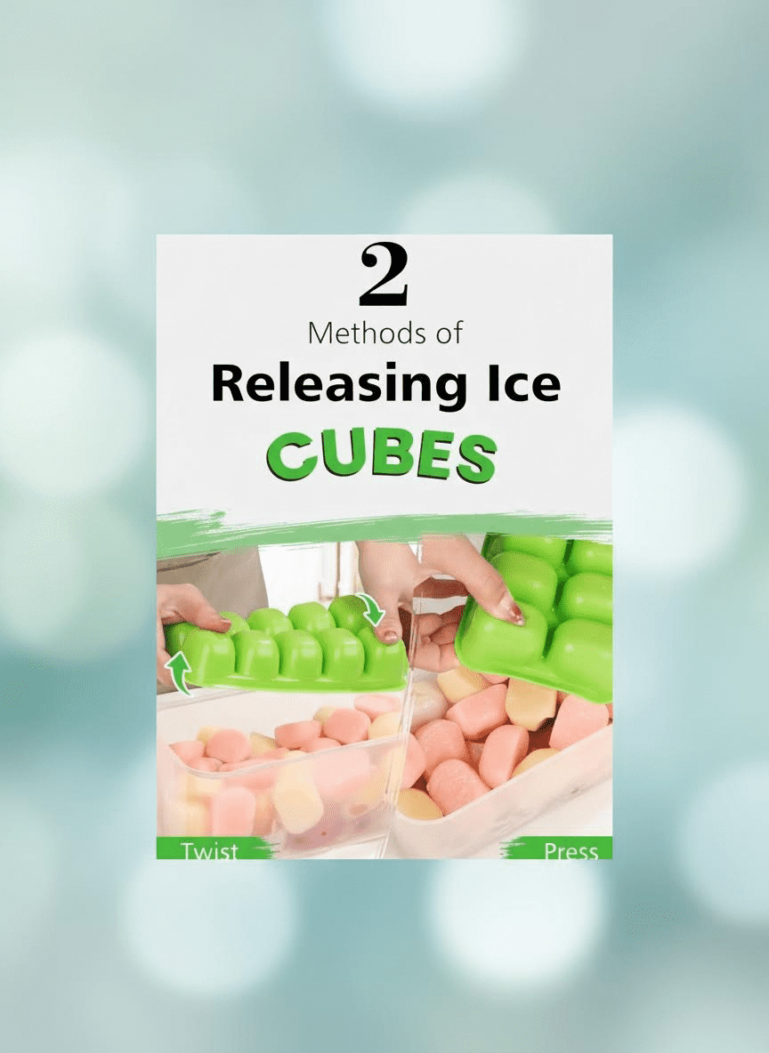 Stackable Silicone Ice Cube Trays with Lid and Storage Bin, 4-Pack Easy Release Freezer Trays for Cocktails, Coffee, Soups, BPA-Free Kitchen and RV Essentials