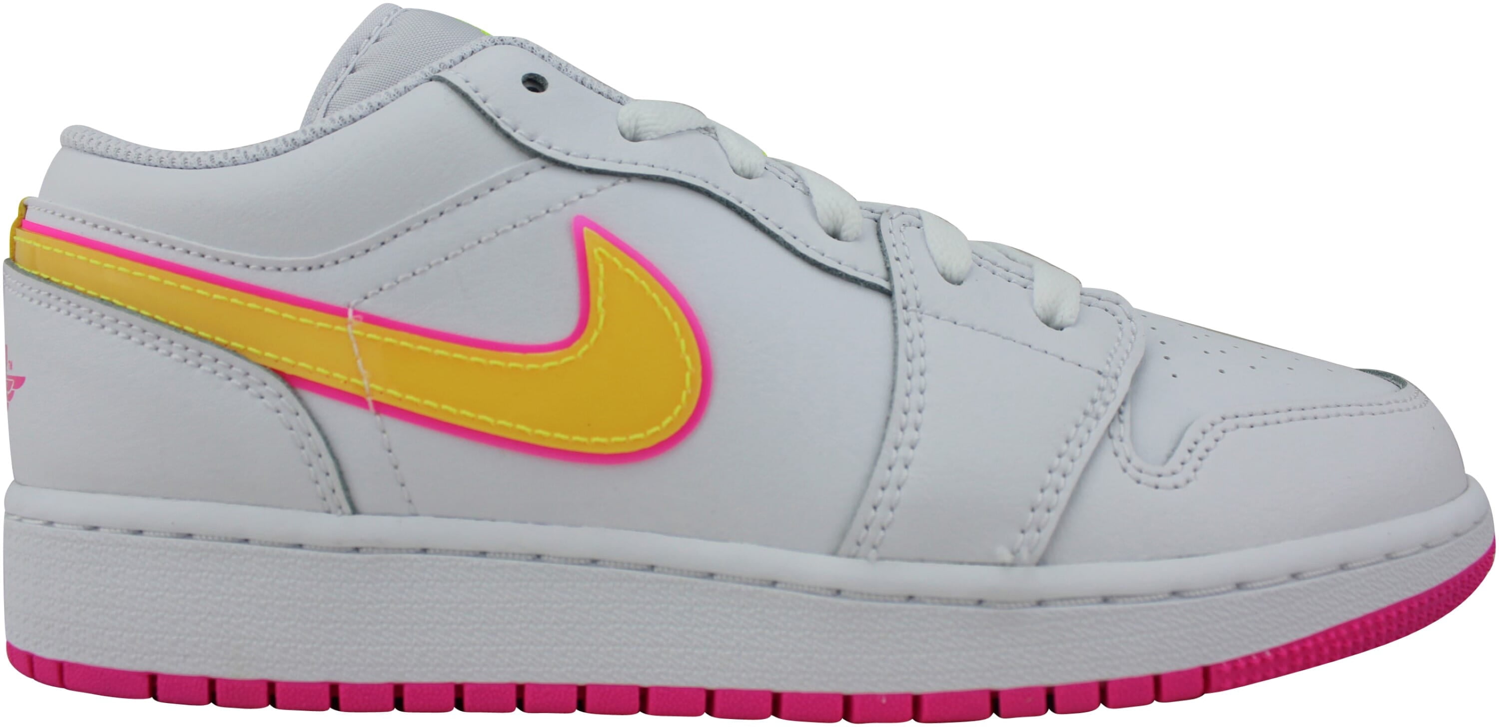 Nike Air Jordan 1 Low Edge Glow GS White/Lemon-Venom Pink CV4610-100  Grade-School - Walmart.com