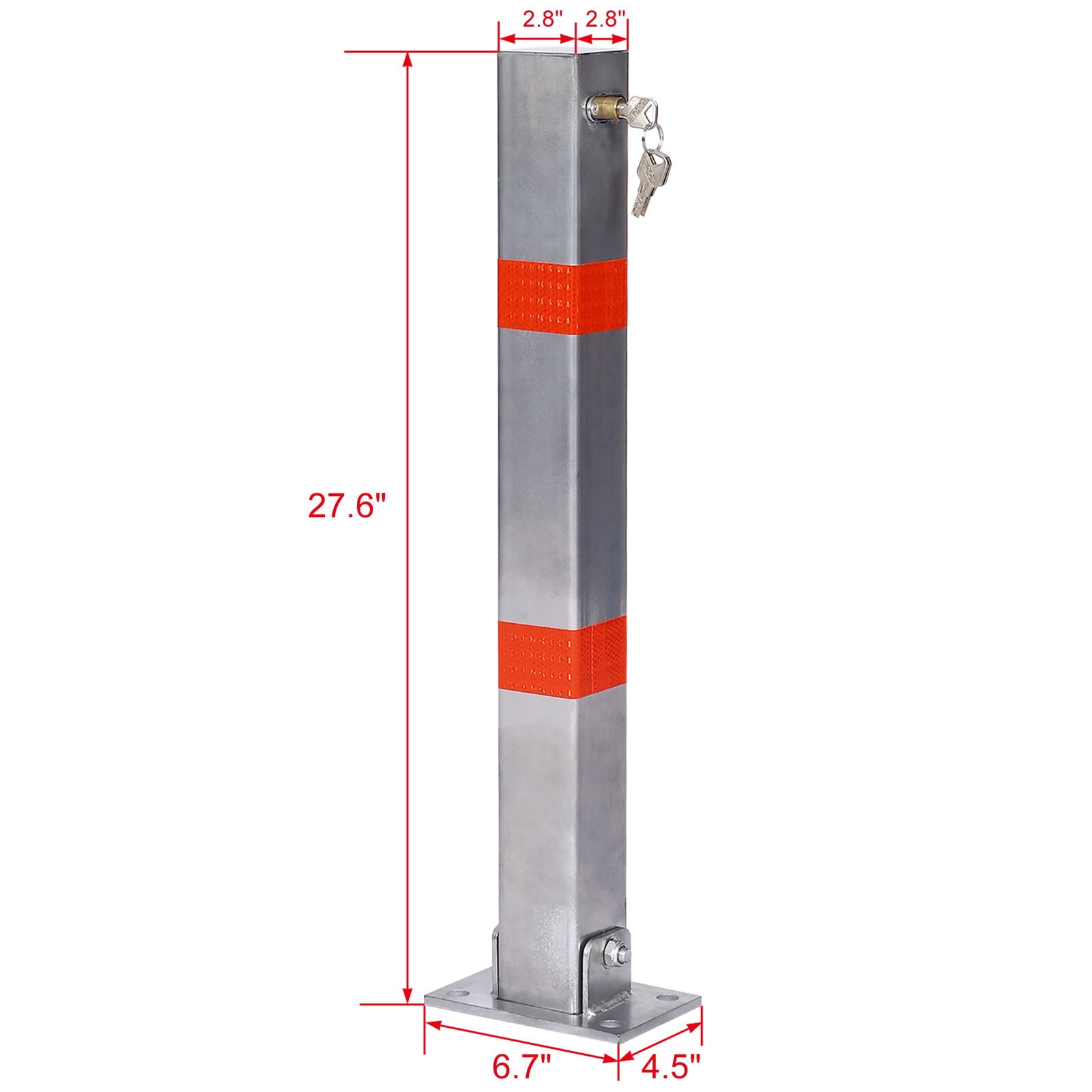 , Parking bollard,pole barrier with lock ,car parking protection posts,home garage street decor ,parking barrier Square gray, Gray ,Steel ,