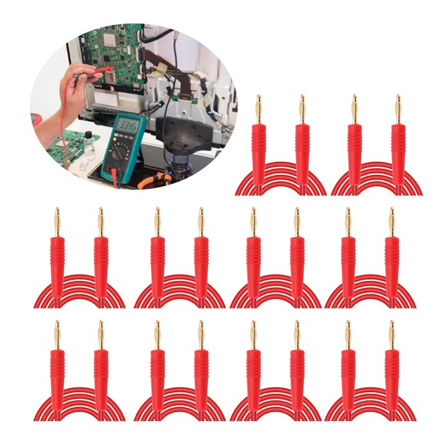 10Set Banana Plug Welded Male to Male Testing Cable for Home Industry 0.44mm²