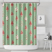 Green Christmas Tree Pattern Shower Curtain 72"x84" ,Bathroom Decorative Shower Curtains Set with 12 Hooks,Modern Waterproof Washable Shower Curtain