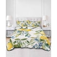 thumbnail image 3 of Yellow Lemon Twin Size Down Alternative Comforter, Lightweight Comforter Quilt Bedding Set with Pillow Shams Green Leaf Blue Flower Tropical Fruit All Seasons Bed Comforter Duvet Insert 68"x86", 3 of 7