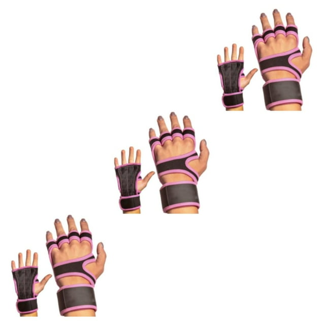 maskred 2pack/lot Stay Comfortable And Secure With Durable Weight Lifting Gloves Pink M 3Set
