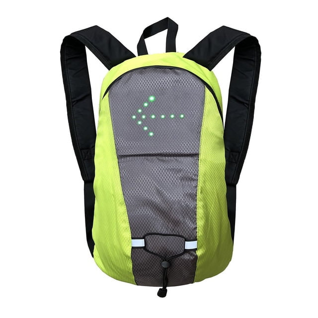 Xihbxyly Mochila Led de Ciclismo Segura, con Señal de Control Remoto Inalámbrico, Capacidad de 15 L, Comunicación de 2,4 Ghz, Ideal para Ciclismo, Senderismo y Viajes, Nailon Resistente, Color Negro,