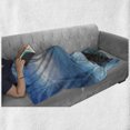 thumbnail image 6 of Nature Soft Flannel Fleece Throw Blanket, Tropic Sea with Rocks and Storm in the Air Tranquil but Dangerous Epic Scenery, Cozy Plush for Indoor and Outdoor Use, 70" x 90", Turquoise, by Ambesonne, 6 of 6