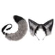 thumbnail image 5 of Diadema con orejas de zorro y cola para cosplay de anime, aro para el pelo, pinza para el pelo para una pieza elegante. Gris A, 5 of 9