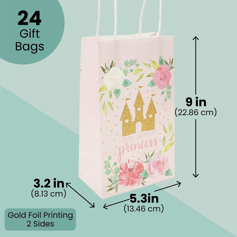 30-Piece Princess Birthday Party Favor Bags - Pink Cartoon Goody Bags For Kids