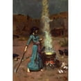 thumbnail image 2 of John William Waterhouse 11x14 Black Ornate Wood Framed Double Matted Museum Art Print Titled: The Magic Circle, 2 of 5