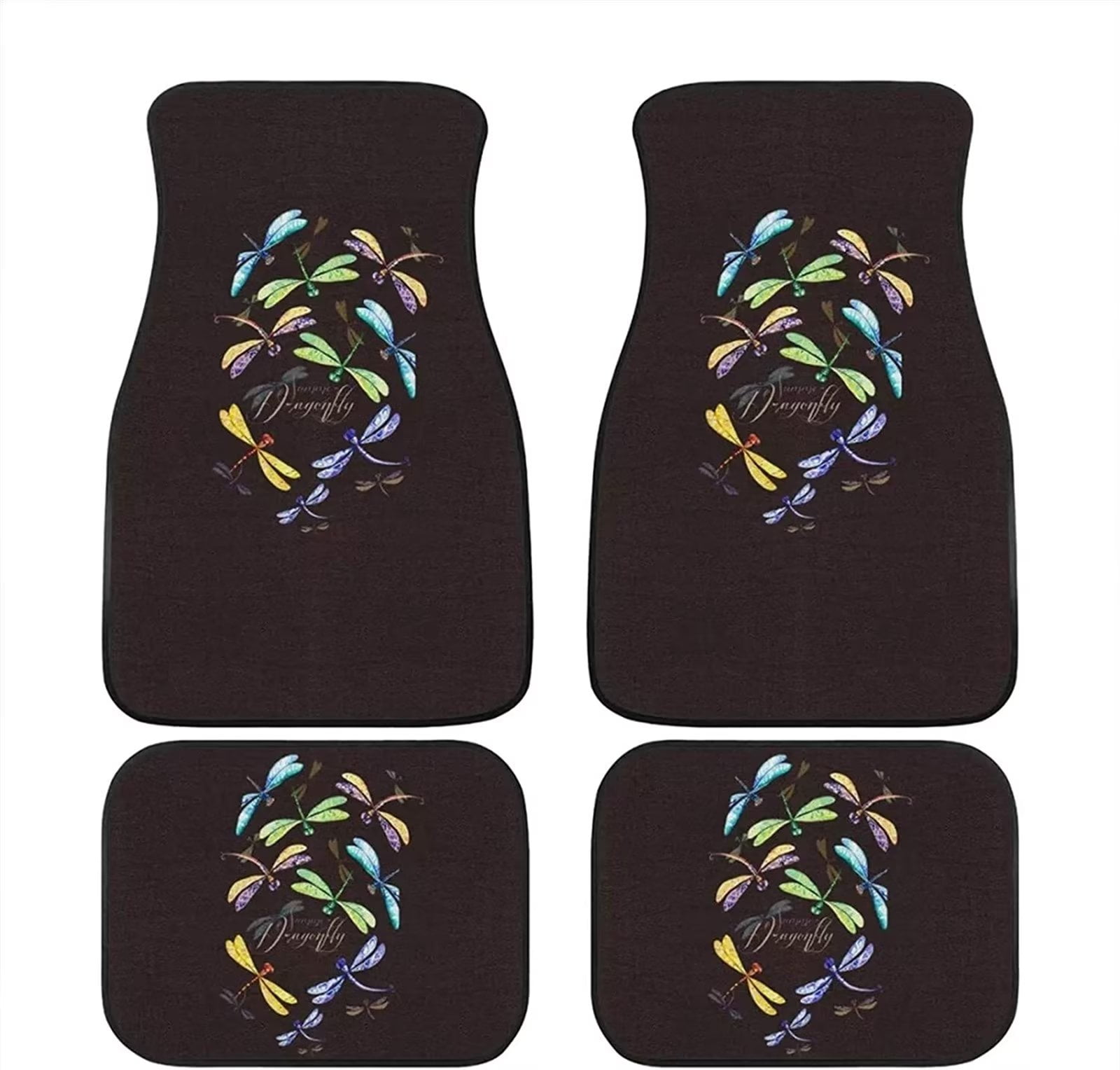 FKELYI Dragonfly Car Floor Mats Accessories Full Set for Women Men,2pcs