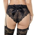 thumbnail image 3 of Varsbaby Womens Sexy Lace Panties Pack of 3pcs Midnight Lingerie Underwear with Bow Knot, 3 of 5