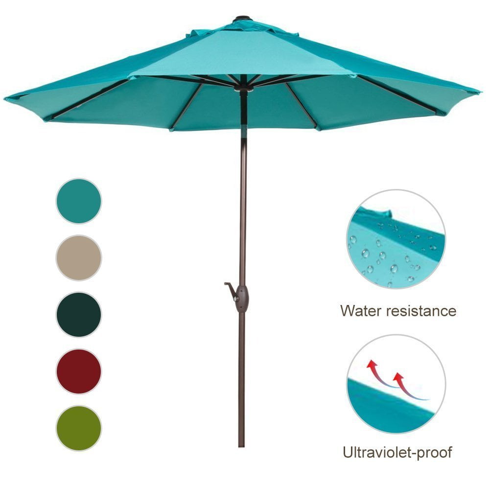 Abba Patio 9Ft Aluminum Patio Umbrella with Auto Tilt and Crank, 8