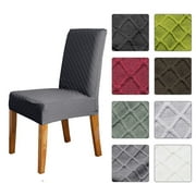 1pcs Stretch Solid Diamond Lattice Dining Chair Cover Slipcover Removable Washable Short Dining Chair Protector Seat Solid Slipcovers for Hotel Dining Black