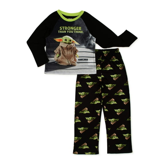 Yoda Boys Long Sleeve Top & Long Pants, 2-Piece Pajama Set, Sizes 6-12