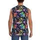 thumbnail image 4 of Fotbe Colorful Animals Men's Camiseta sin Mangas Estampada para Hombres, Playera Casual para Gimnasio, Entrenamiento, Playa-X-Large, 4 of 7