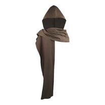 Hvyesh Cowl Hood Scarf Rogue Hood Medieval Cloak Renaissance Costume Men Neck Warmer Hooded Cape Hat Cyberpunk Accessories