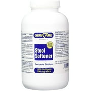 Stool Softener GeriCare Softgel Capsule 1000 per Bottle 100 mg Strength Docusate Sodium (Pack of 3)