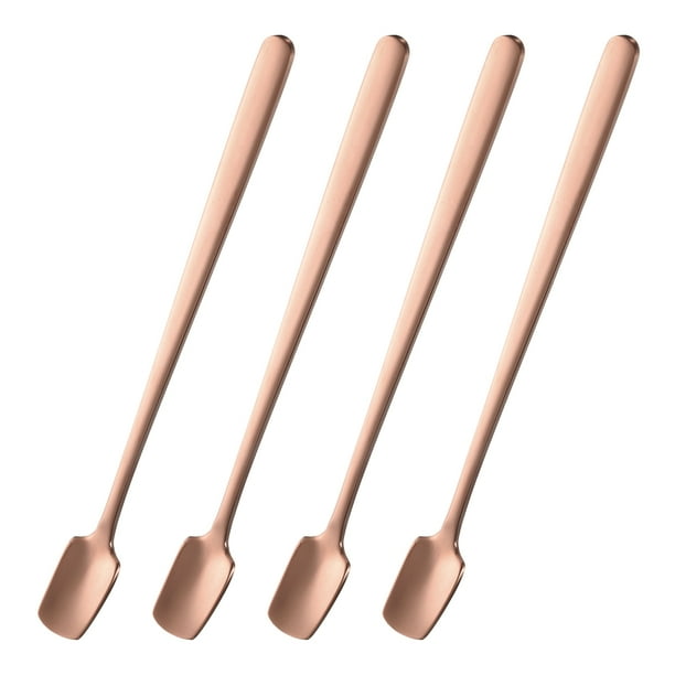 Cucharas de Espresso de 4 piezas de 6.1 pulgadas en Acero Inoxidable, Cuchara de Café en Tono Rosa Dorado