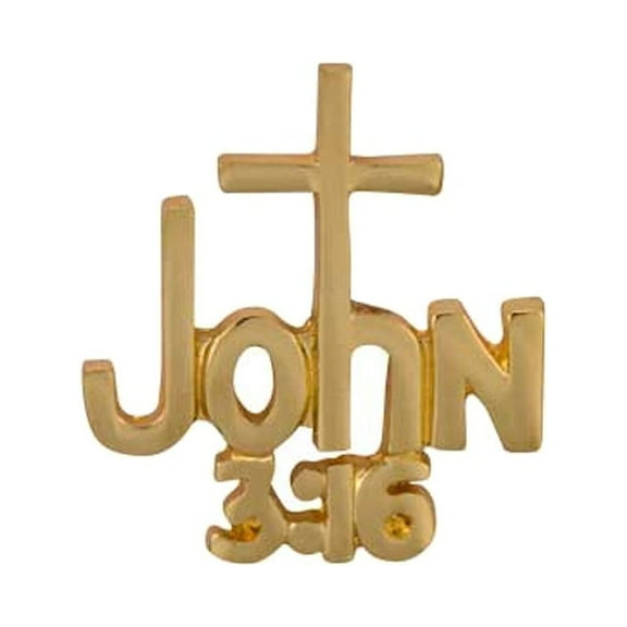 John 3:16 Gold Pins with Cross Pkg of 2