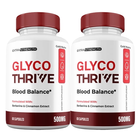 Glyco Thrive Balance Capsules, All Natural Premium Ingredients, Glyco Thrive Glycogen Balance Maximum Strength Blood Pills Berberine Supplement (2 Pack)