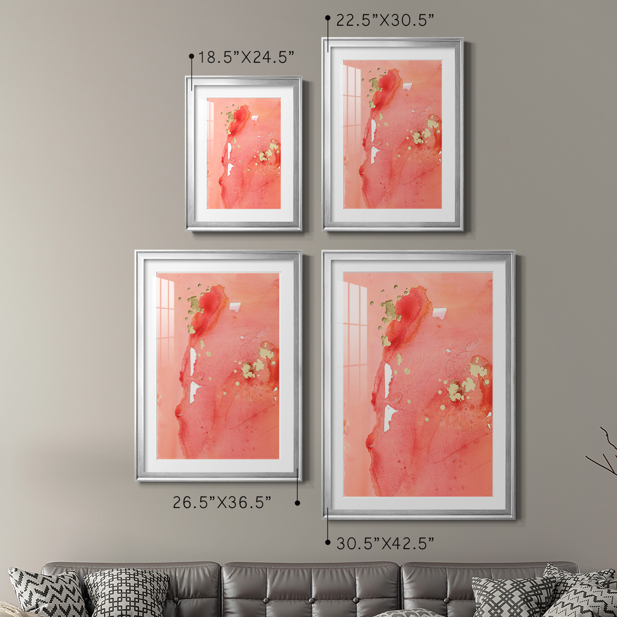 Wexford Home Mythological I Premium Framed Print, 18.5" x 24.5" - Ready to Hang, Silver (Set of 2)