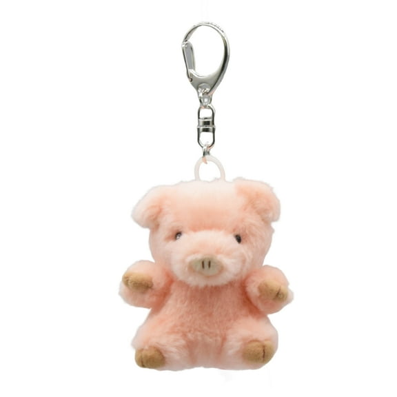 Mini Plush Pink Pig Stuffed Animal Keychain for Kids Bag, Purse, Backpack, Handbag