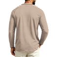 thumbnail image 5 of Mfakffe Men's Striped T-Shirt Long Sleeves Round Neck Basic | Spring Fall, Lightweight Fabric, Soft, Regular Fit, Casual Style, 5 of 5