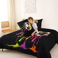 thumbnail image 4 of Erosebridal Watercolor Ice Cream Football Kids Queen Comforter Set,Soccer Sport Games Ball Lover Bedding Comforter Set,Reversible Black 3pcs, 4 of 7