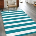 thumbnail image 2 of Blue White Stripes Area&nbsp;Rug 3x5ft Simple Classic Modern Striped Line Non-Slip&nbsp;Washable Square&nbsp;Rugs Soft Felt Indoor Floor Mat for Bedroom Kitchen Living Room Bathroom, 2 of 9