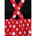 thumbnail image 6 of 2 Pcs Newborn Fashion Outfits, Infant Long Sleeve Round Neck Ruffle Pullover Polka Dot Print Suspender Skirt with Bow, 6 of 6