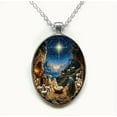 thumbnail image 2 of Usloyux under $5 Star Nativity Pendant, Night Sky Nativity Scene Necklace with Glowing Star, Religious Christmas Pendant with Holy Family, Adjustable Chain for Women Men, 2 of 4