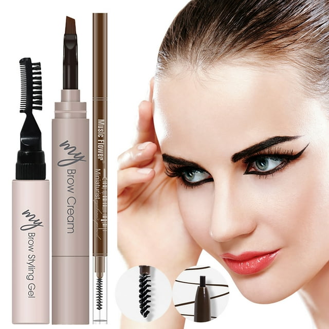 Three- To Off Easy Eyebrow Makeup Take Not Eyebrow Waterproofs Eyebrow Three-In-One Set Pencil And Gel Eyebrow Pencil, Eyebrow White