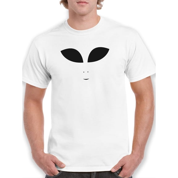Alien Face Men White T-Shirt, Male Medium