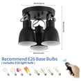 thumbnail image 4 of Drevy 3 Light Ceiling Mount Directional Spotlight,Dimmable with Control,Black Track Light for Kitchen Sink Overhead Hallway Bedroom.(E26 Bulb Include), 4 of 6