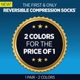 thumbnail image 2 of Skineez Hydrating EZ Comfort Reversible Compression Socks, Large XL, Black to Navy 10-20 mmHg, 2 of 8